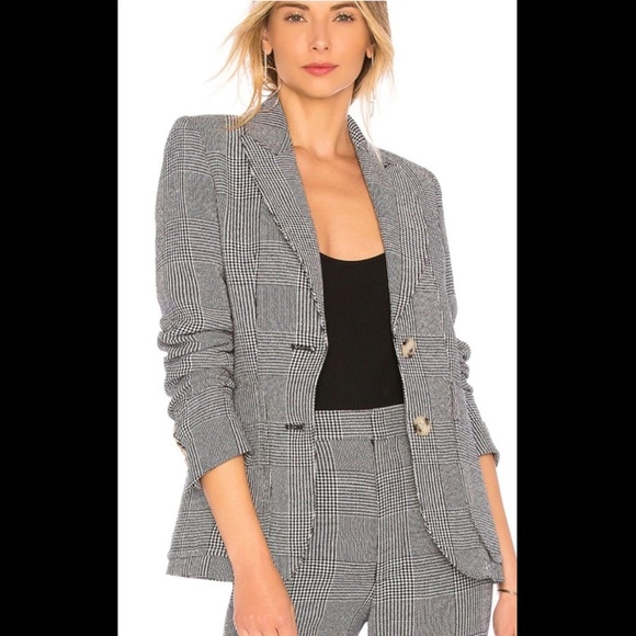 Smythe Jackets & Blazers - Smythe Blazer Houndstooth Check White Black Blazer XL